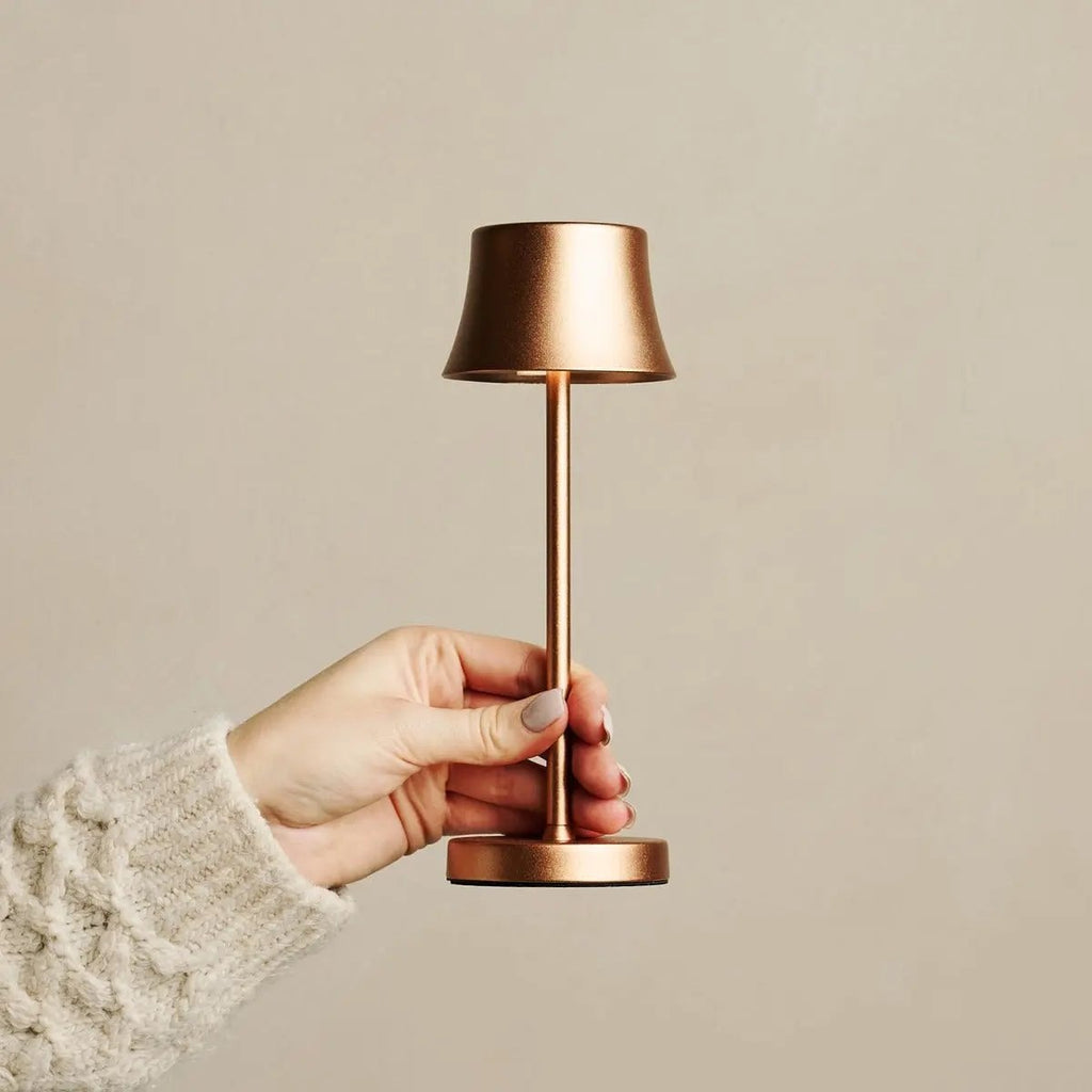 De Pijp Mini Copper Rechargeable Table Lamp | Wireless Charging & Dimmable - LUXONAS HOME
