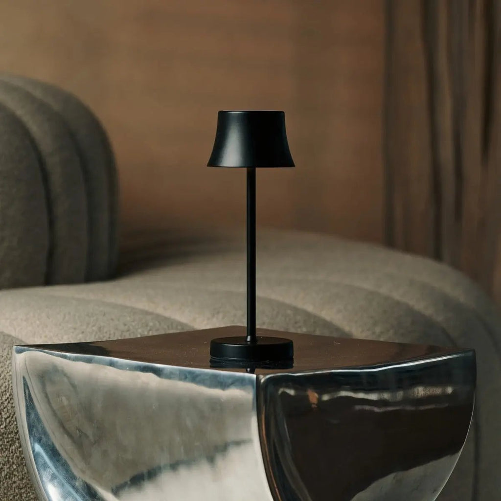 De Pijp Mini Midnight Black Rechargeable Table Lamp | Wireless Charging & Dimmable - LUXONAS HOME