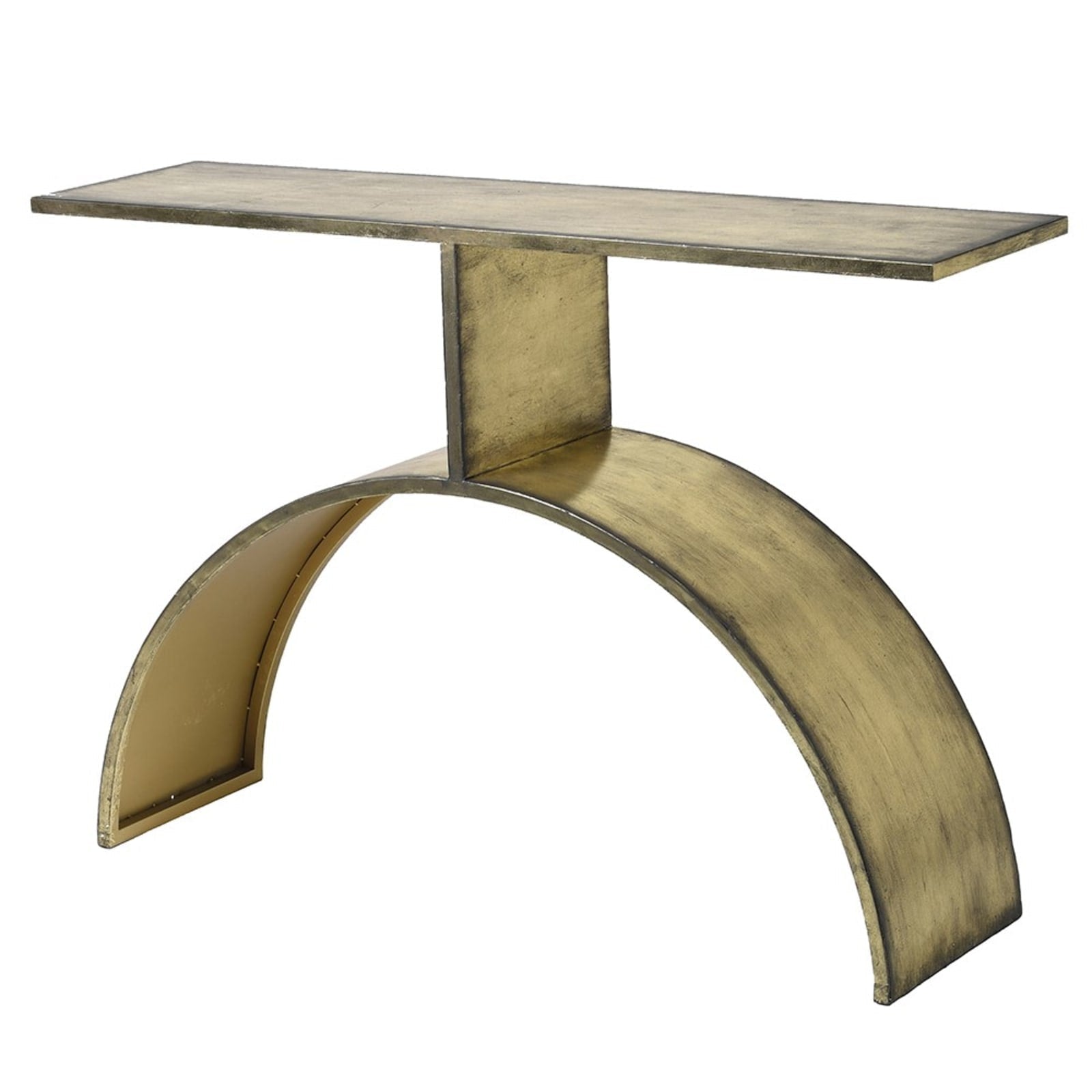 Demi Lune Antique Gold Console Table