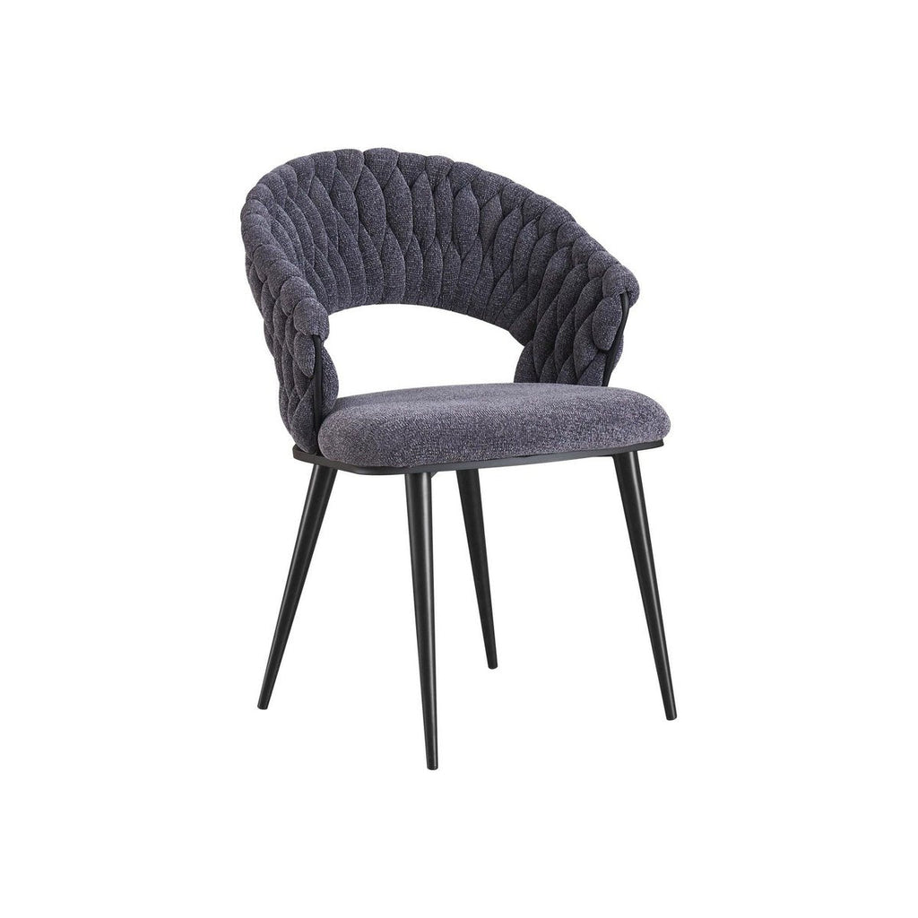 Dining room chair Wave Braided | Anthracite - LUXONAS HOME