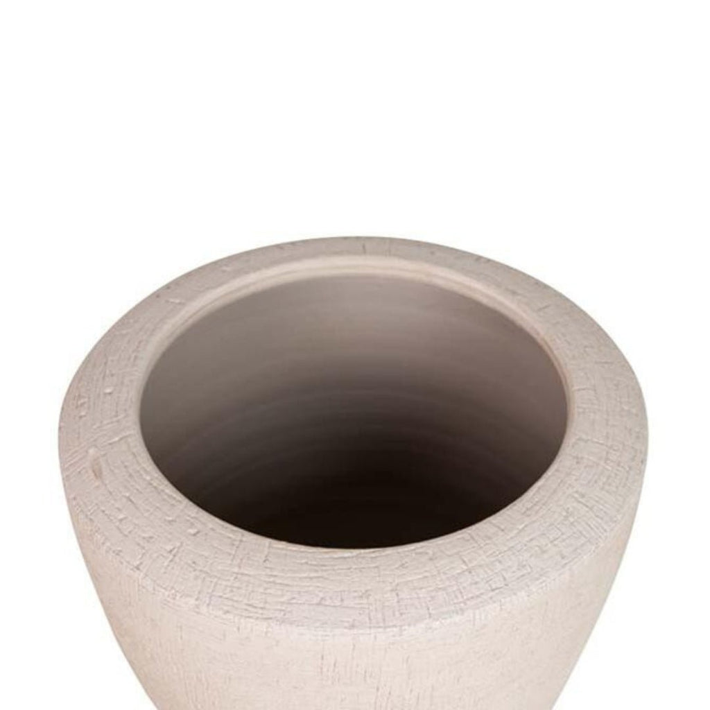 Distressed Ceramic Vase - Off White Elegance - LUXONAS