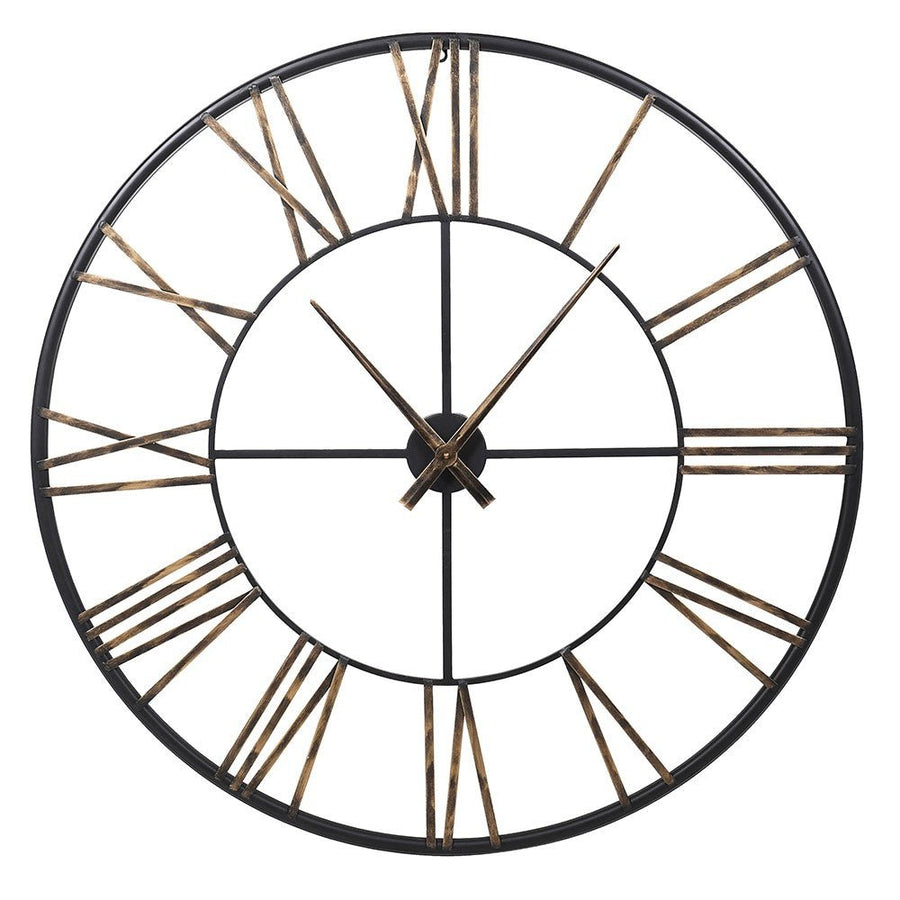 Distressed Gold Wall Clock 97 cm