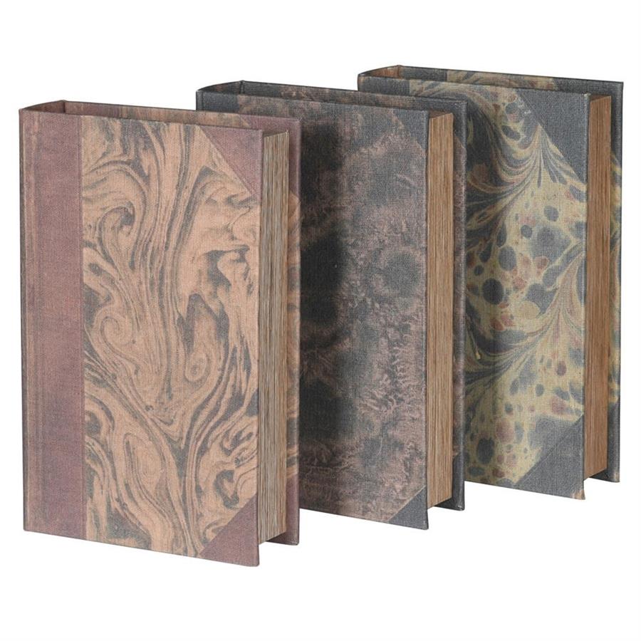 Distressed Marbled Book Box - Elegant Storage Solution