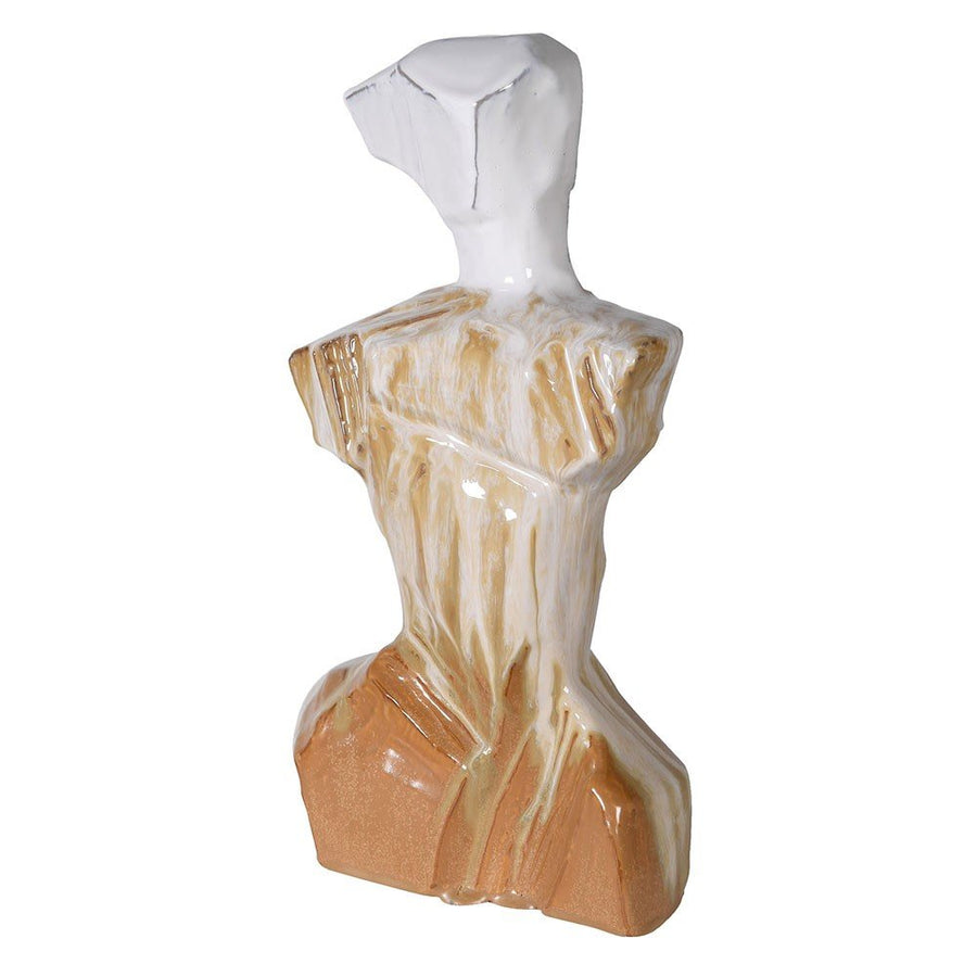 Distressed Rust Figure Sculpture in Ceramic
