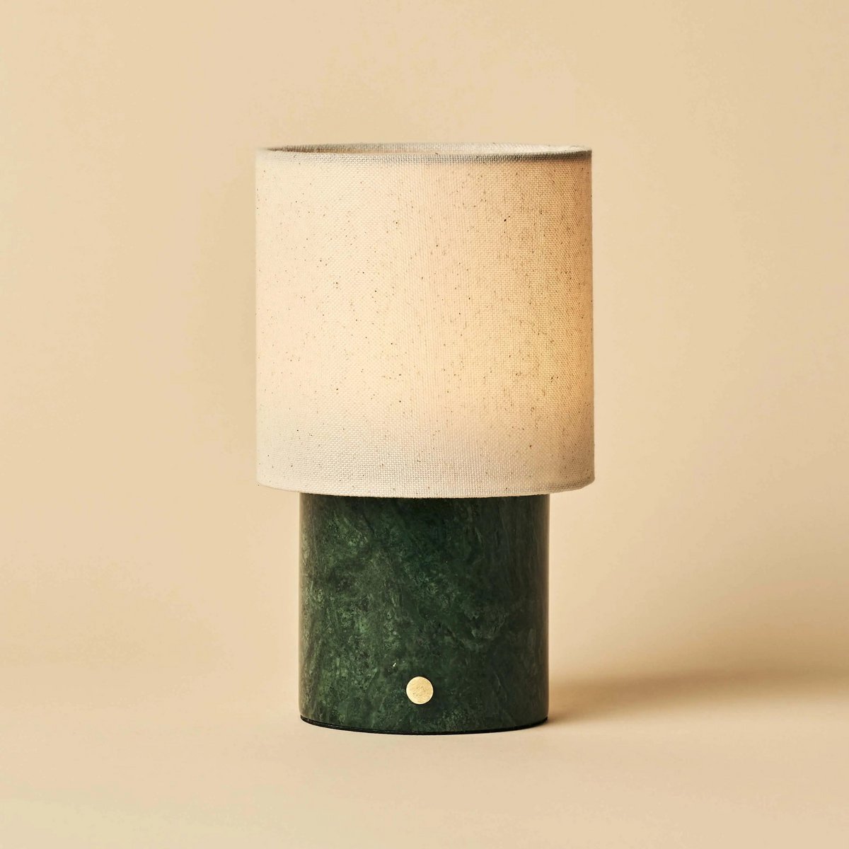 Dou Green – Verde Alpi Marble Rechargeable Table Lamp | Battery, Dimmable & Interchangeable Lampshade - LUXONAS HOME