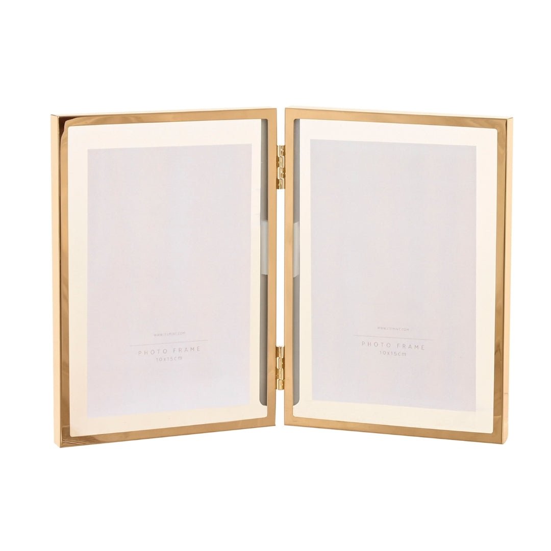 Double Gold Photo Frame 13x18 - Elegant Dual Display