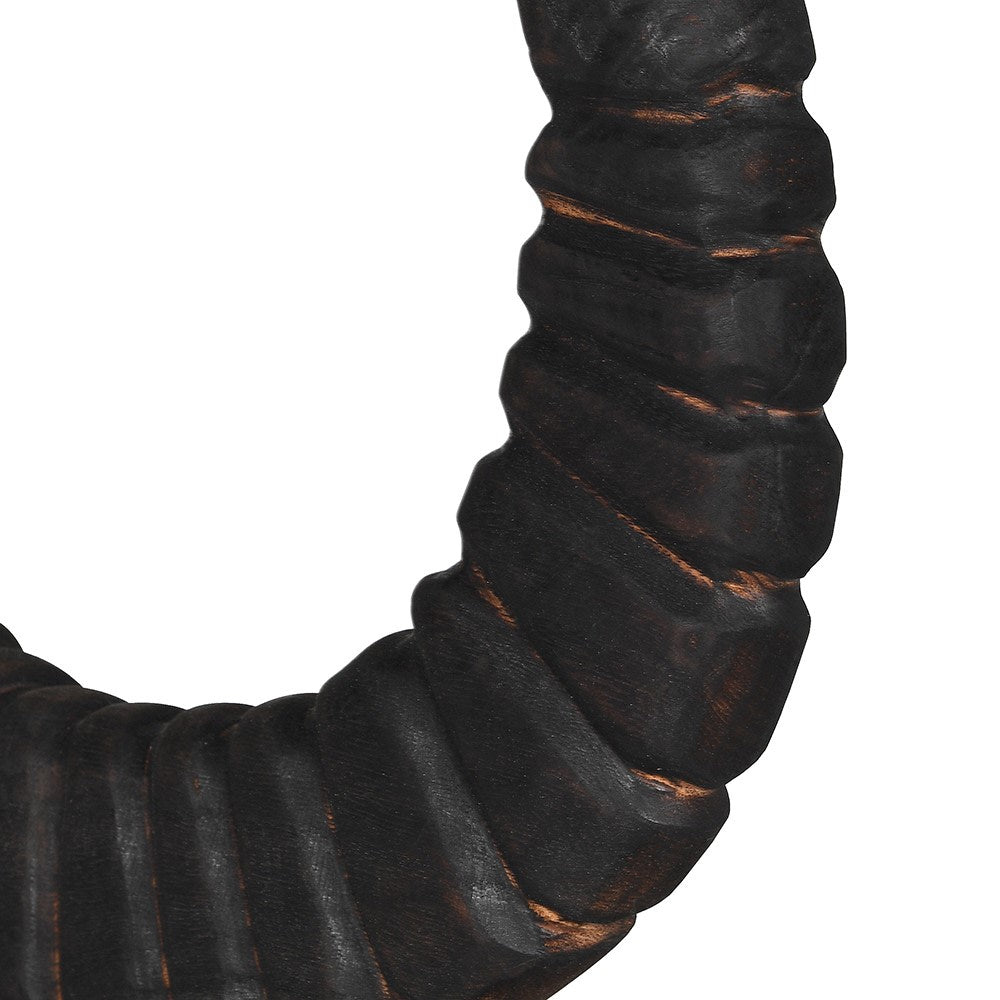 Dual Horn Deco on Stand - Elegant Wood Decor - LUXONAS