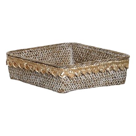 Eco - Friendly Natural Fibre Square Basket 22cm - LUXONAS