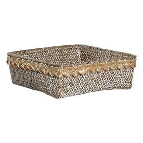 Eco - Friendly Natural Fibre Square Basket 24cm - LUXONAS