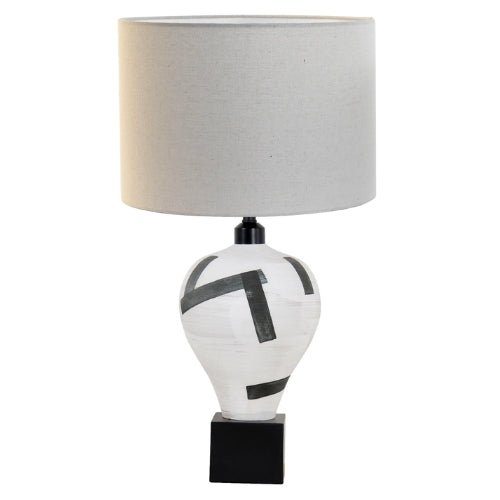 Elegant Black & White Table Lamp - LUXONAS