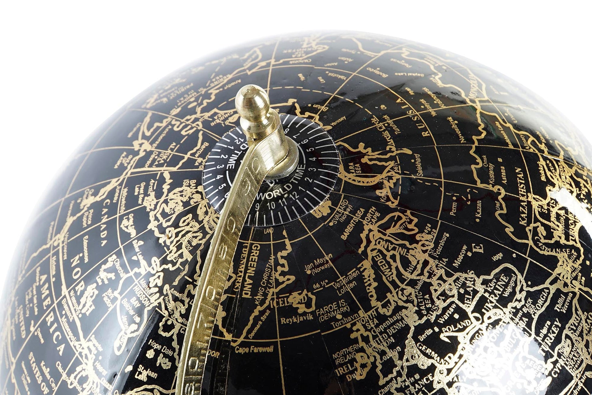Elegant Black World Globe with Metal Base - LUXONAS