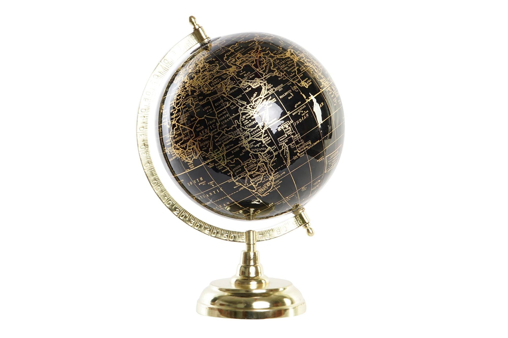 Elegant Black World Globe with Metal Base - LUXONAS