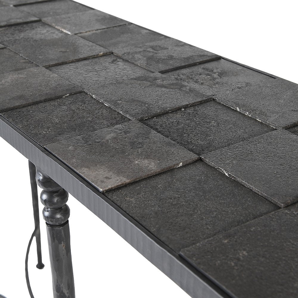 Elegant Blue Stone Squares Console Table - LUXONAS