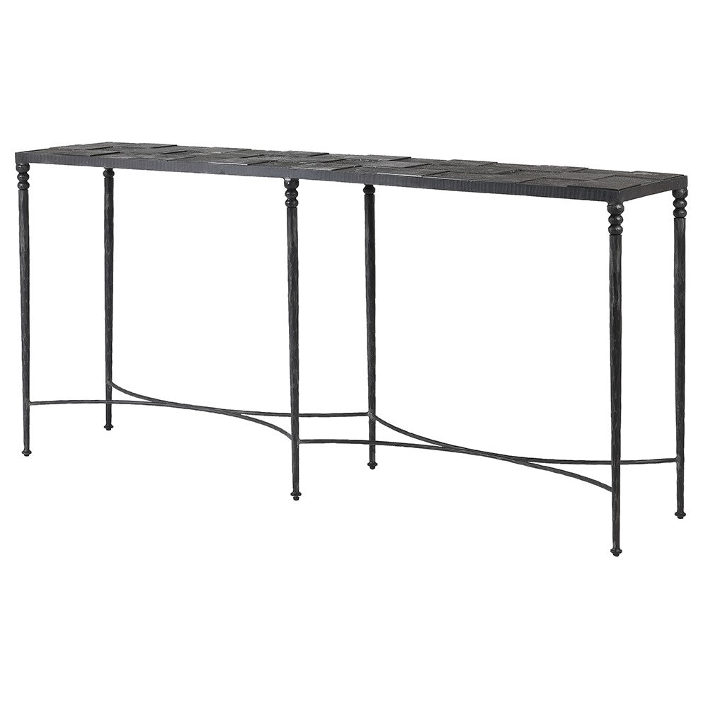 Elegant Blue Stone Squares Console Table