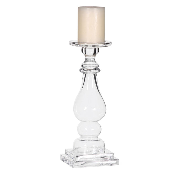 Elegant Clear Glass Candlestick