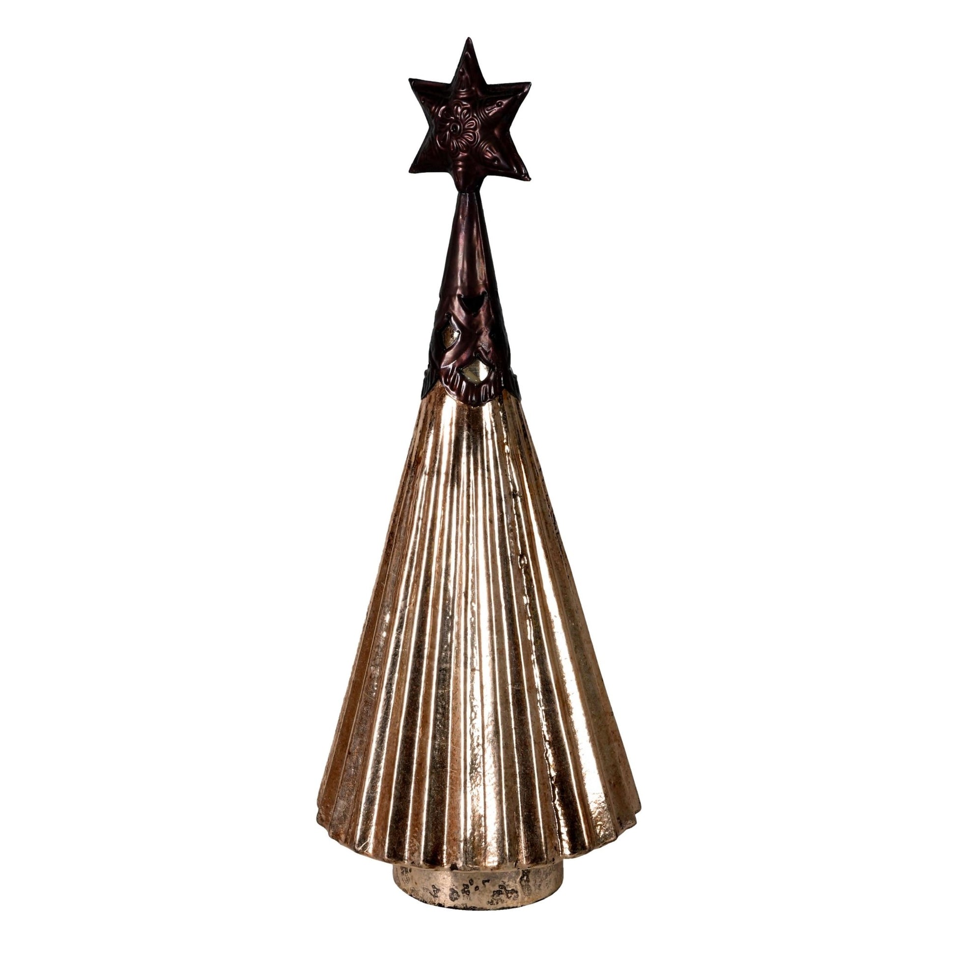 Elegant Copper Glass Christmas Tree Decoration - LUXONAS