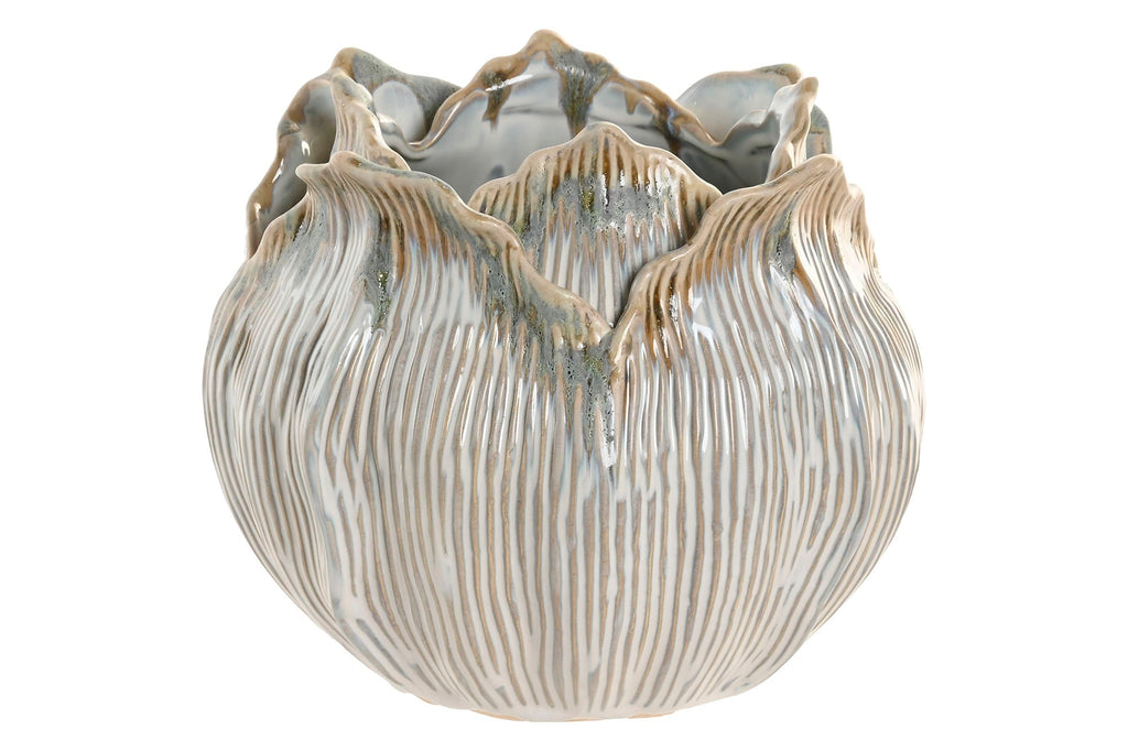 Elegant Cream Ceramic Flower Vase for Home Decor - LUXONAS