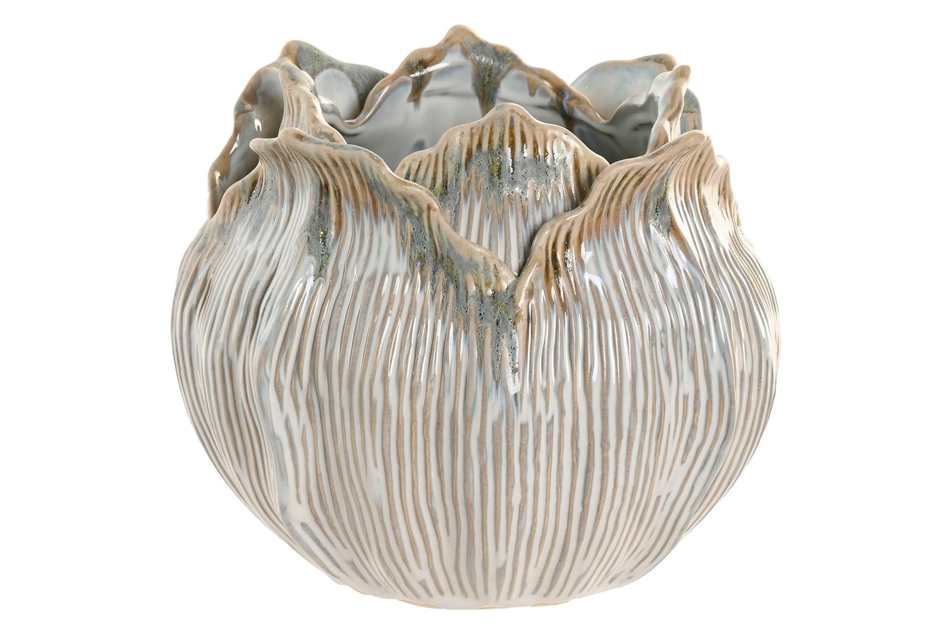 Elegant Cream Ceramic Flower Vase for Home Decor - LUXONAS