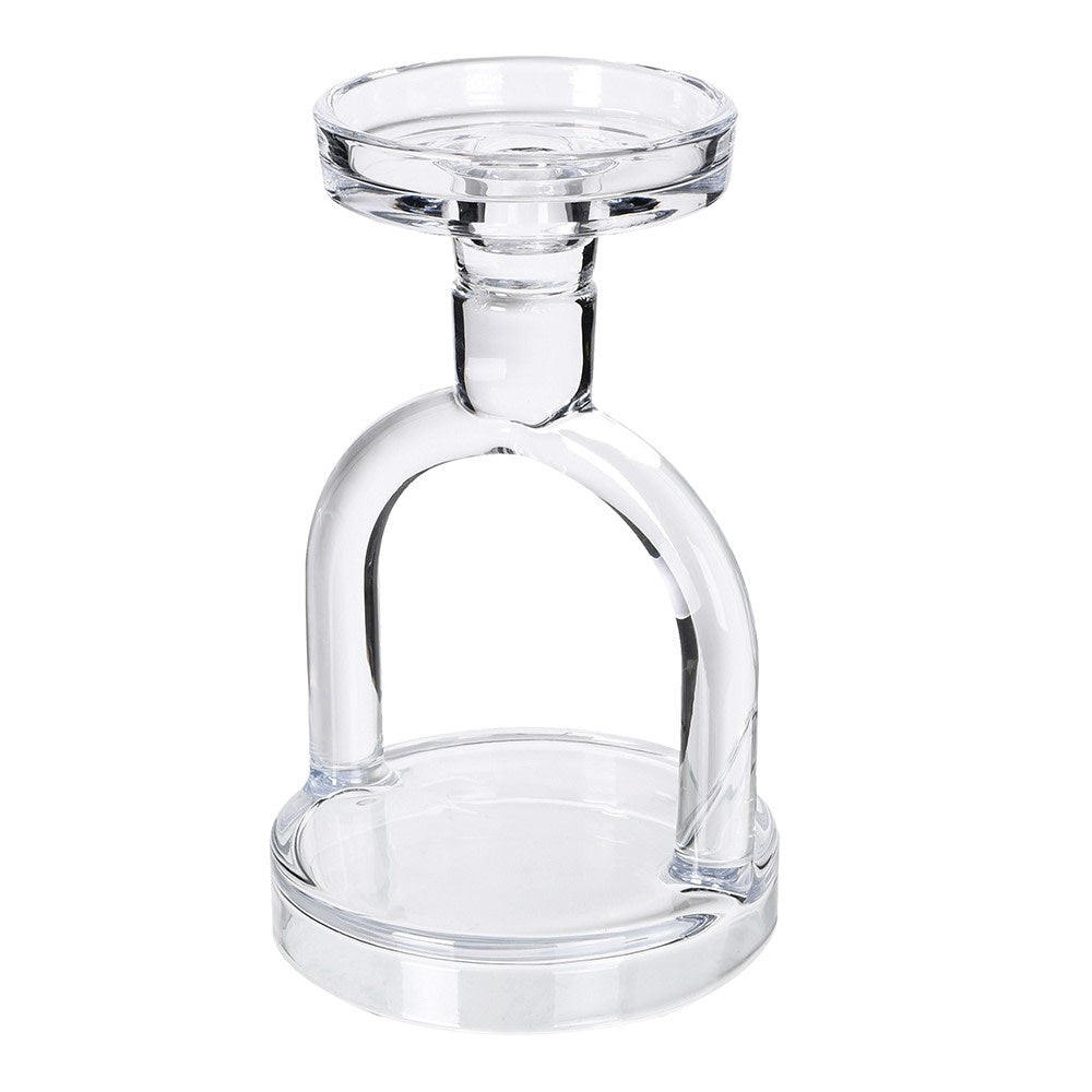 Elegant Glass Stirrup Candle Holder