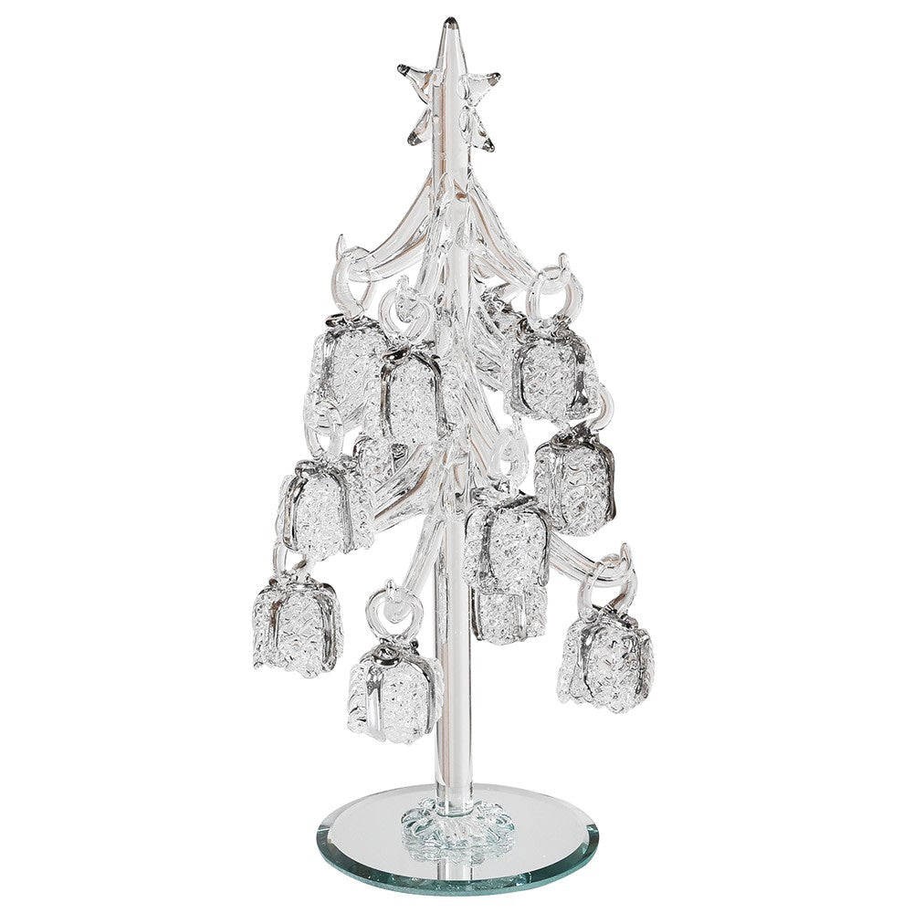 Elegant Glass Tree with Hanging Presents - LUXONAS