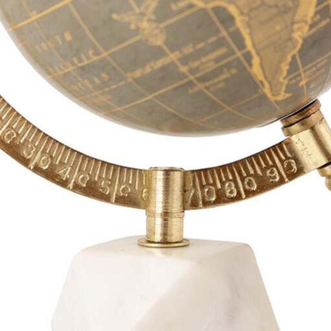 Elegant Globe on White Marble Base - LUXONAS