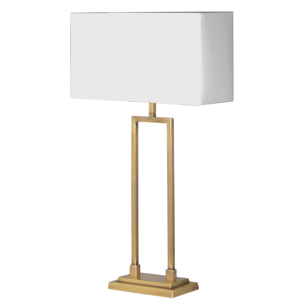 Elegant Gold Table Lamp with White Linen Shade