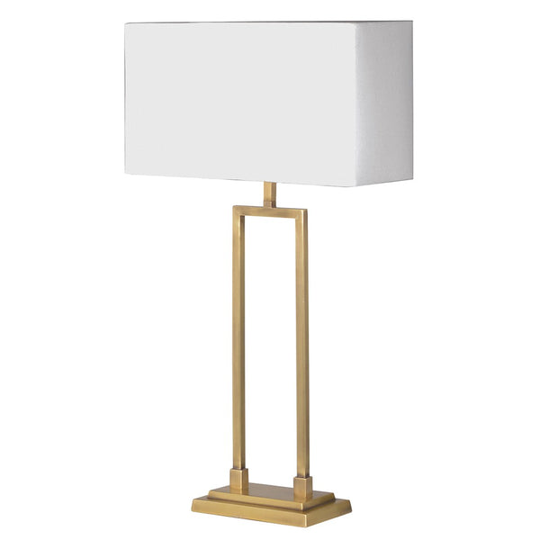 Elegant Gold Table Lamp with White Linen Shade