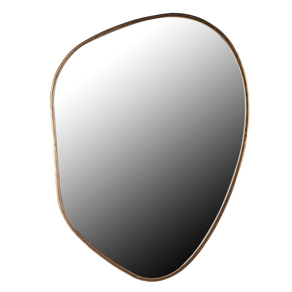 Elegant Gold Wall Mirror - Decorative Metal Design - LUXONAS