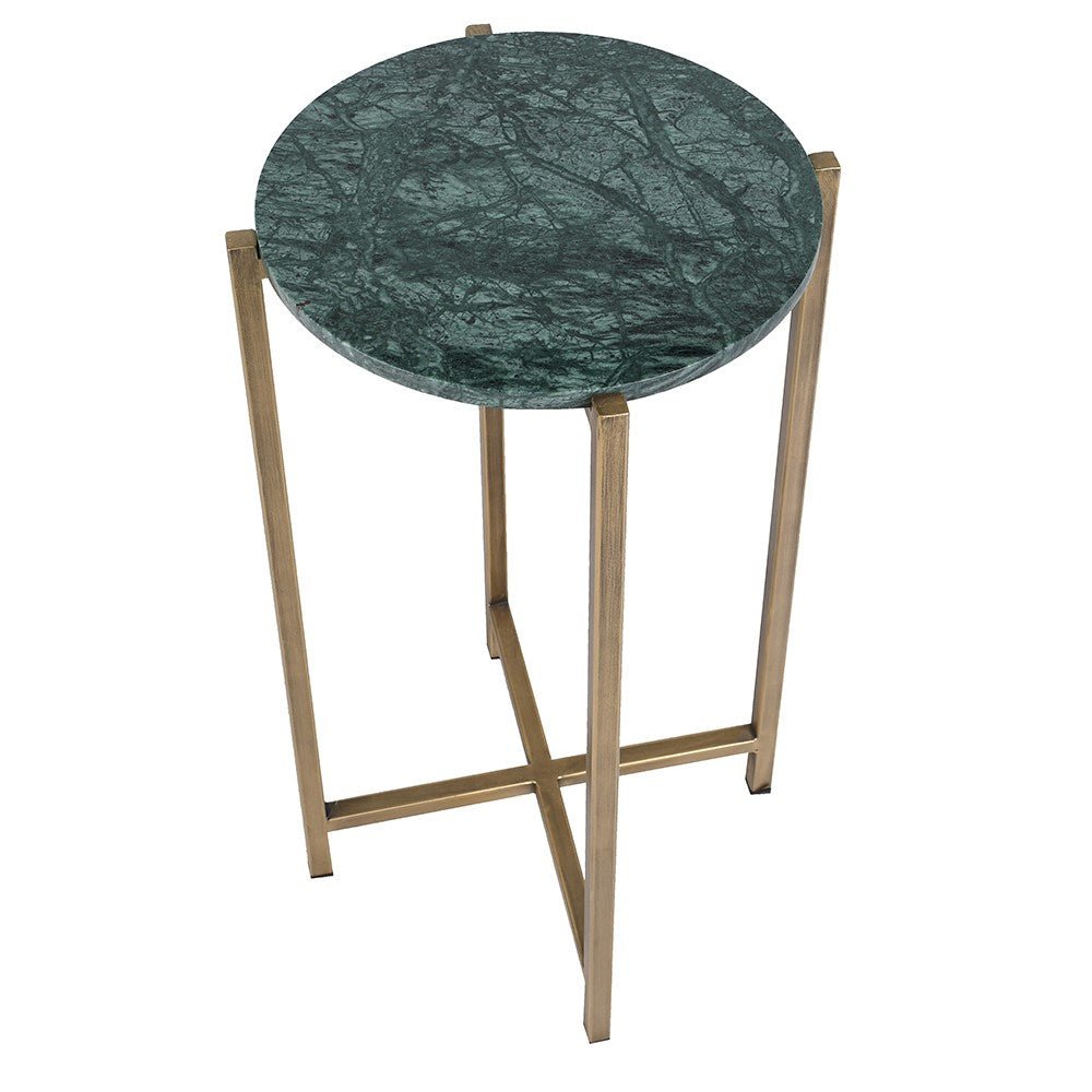 Elegant Green Marble Side Table - Modern Home Decor - LUXONAS