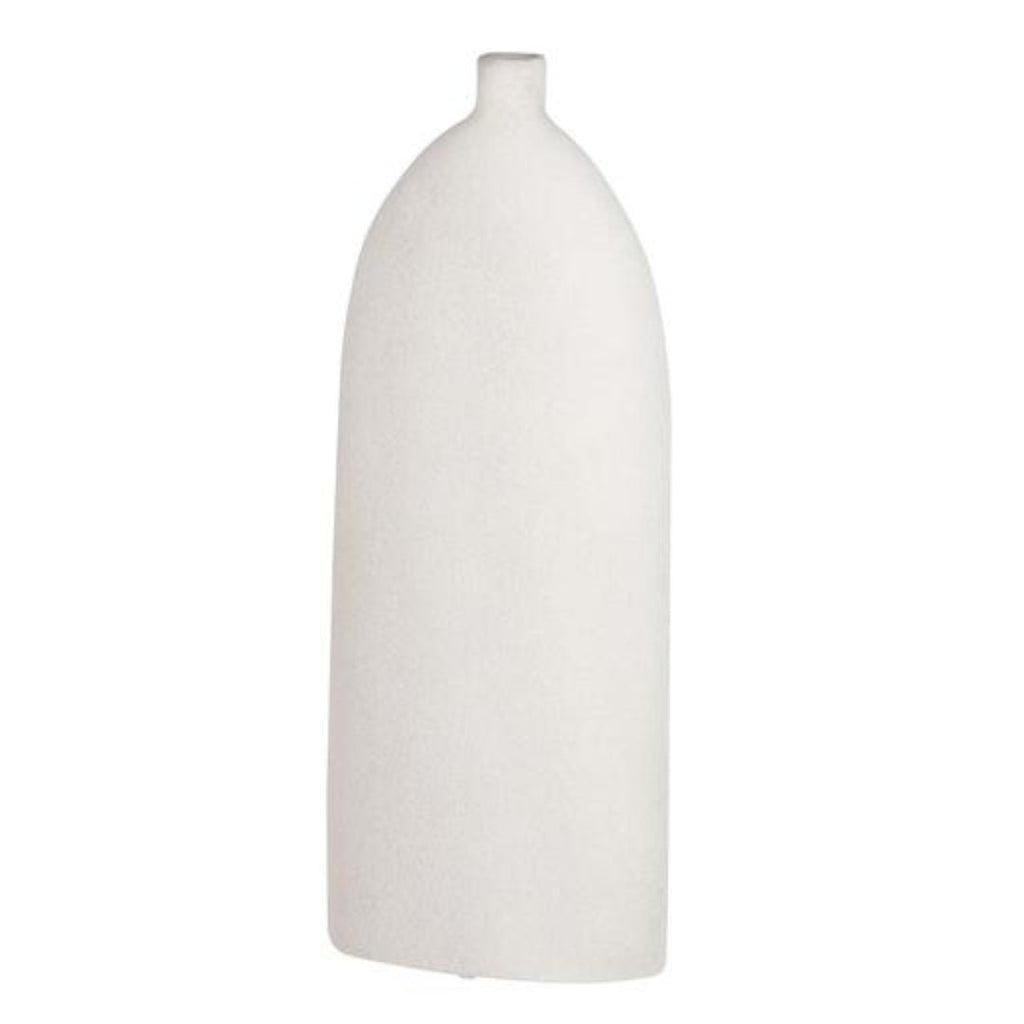 Elegant Tall Flat Ceramic Vase in Grey