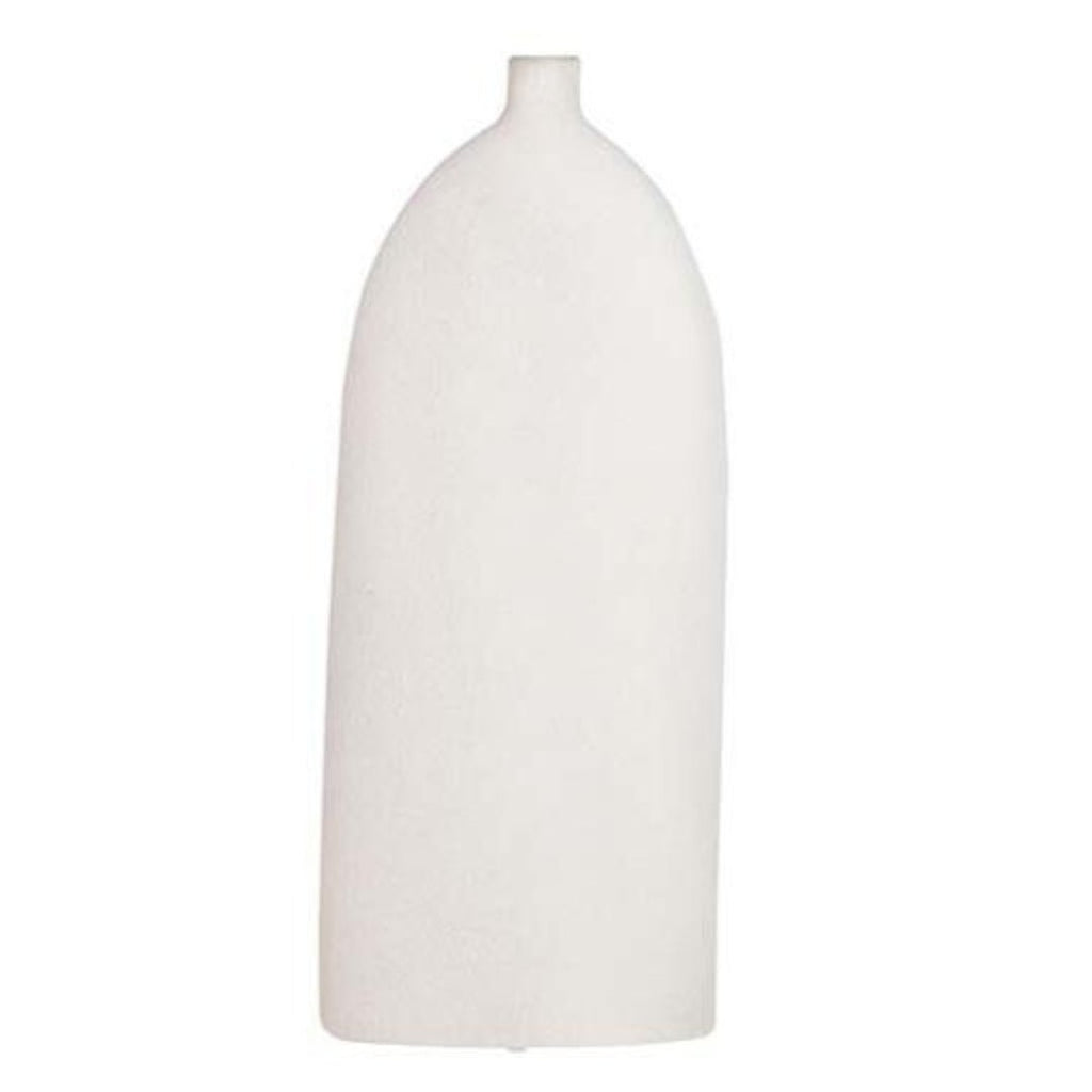 Elegant Tall Flat Ceramic Vase in Grey - LUXONAS