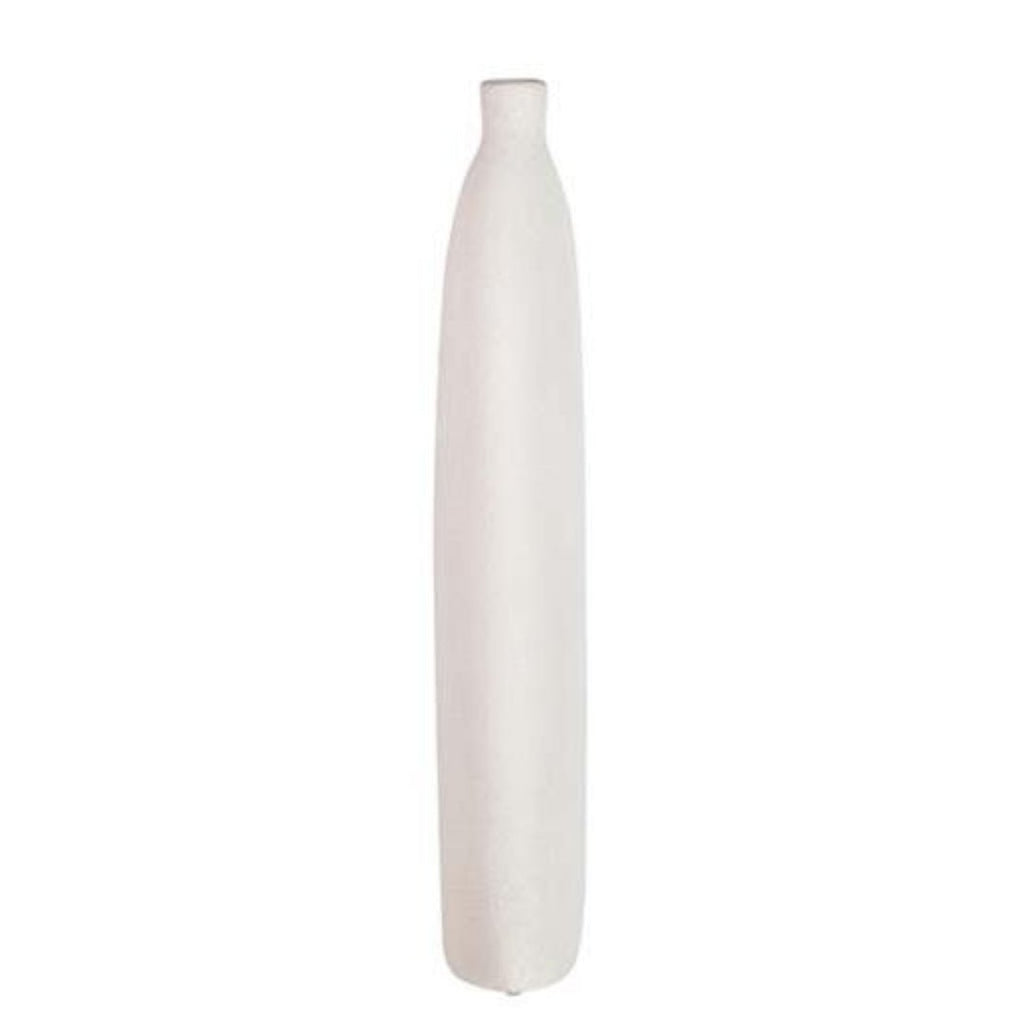 Elegant Tall Flat Ceramic Vase in Grey - LUXONAS