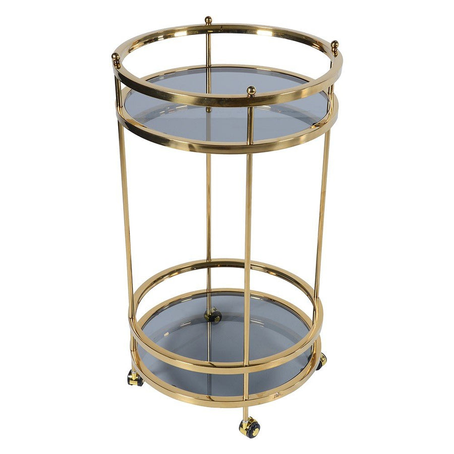 Elegant Tiered Gold Glass Trolley for Stylish Entertaining