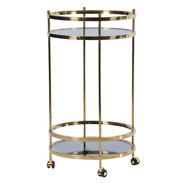 Elegant Tiered Gold Glass Trolley for Stylish Entertaining