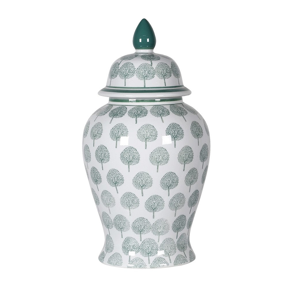 Elegant Tree Print Ginger Jar for Home Décor