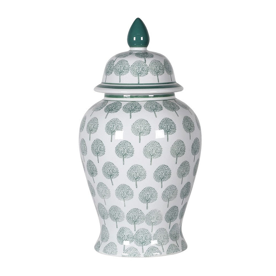 Elegant Tree Print Ginger Jar for Home Décor