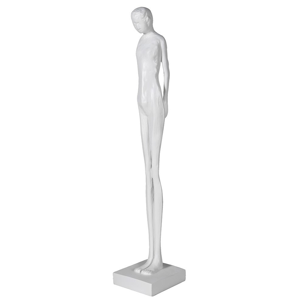 Elegant White Tall Thin Man Resin Figure