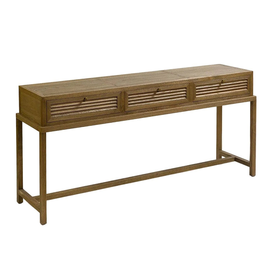 Ella Louvred Oak Three-Drawer Console
