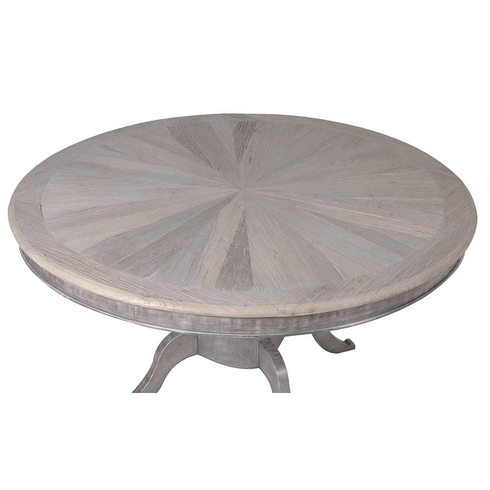 Elm Parquet Round Dining Table - LUXONAS