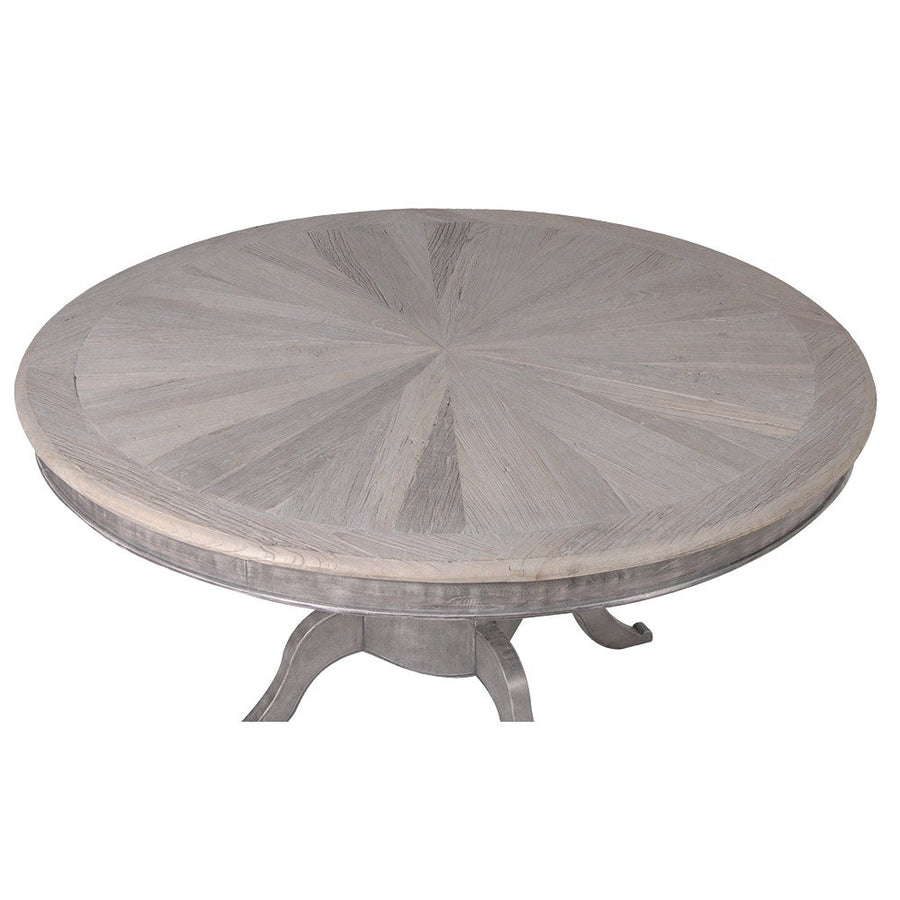 Elm Parquet Round Dining Table