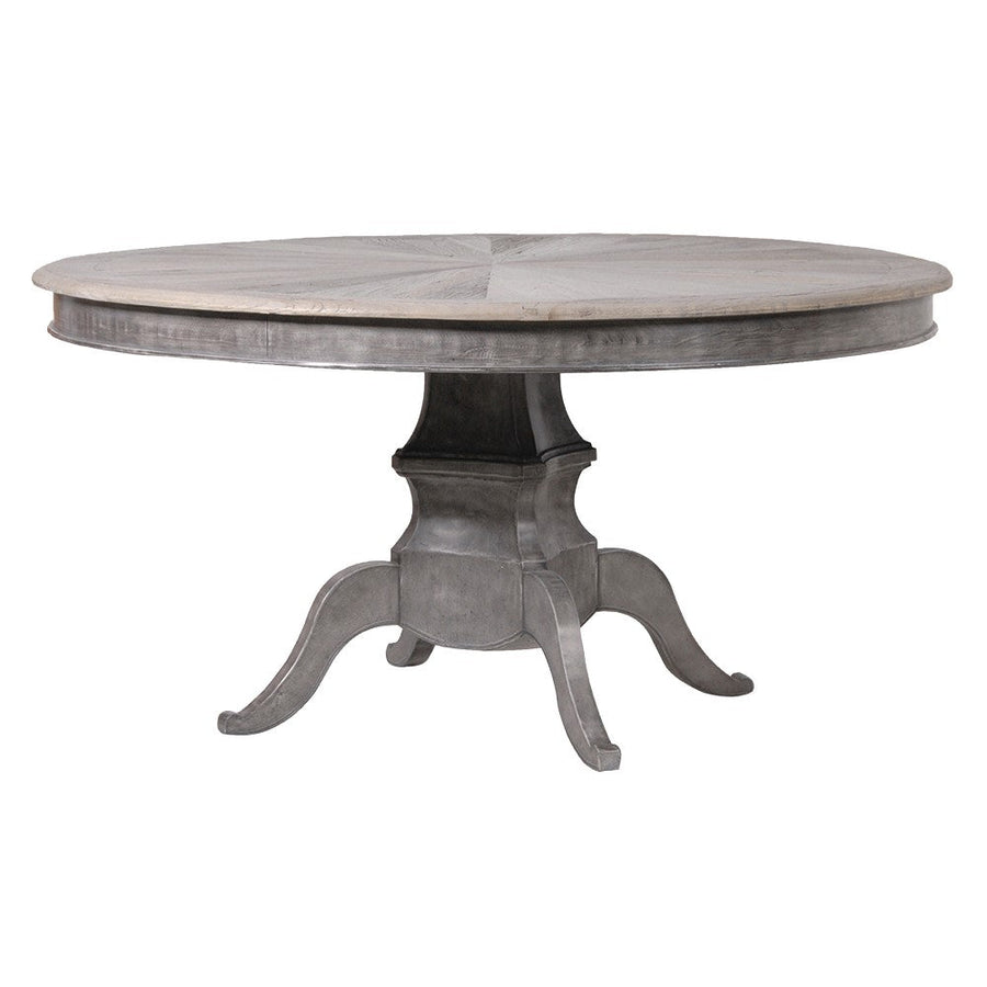 Elm Parquet Round Dining Table