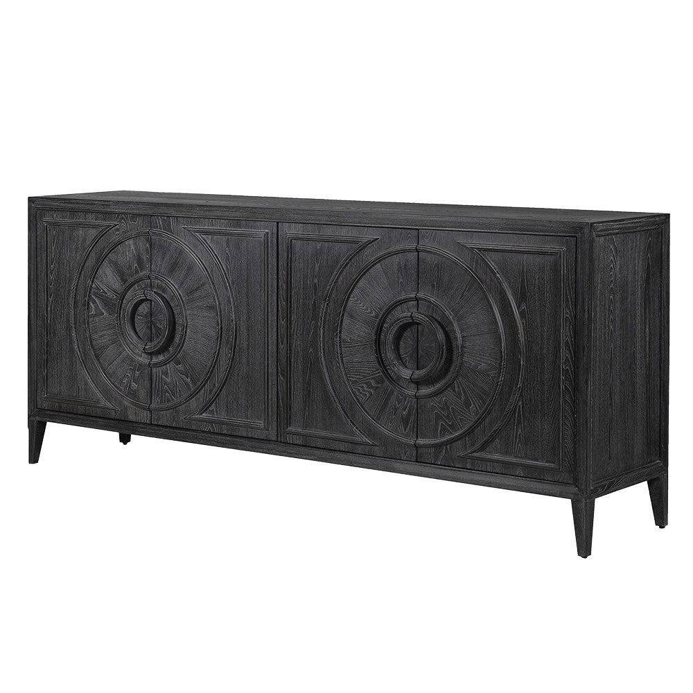 Elm Wood Black Circles Sideboard - LUXONAS