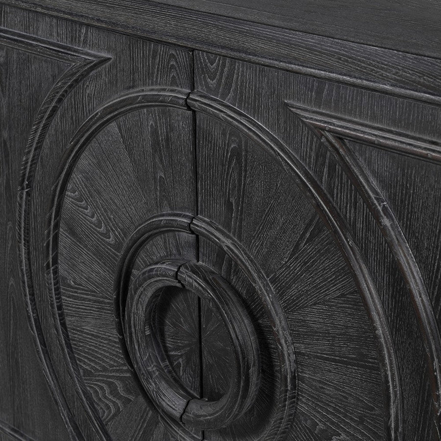 Elm Wood Black Circles Sideboard