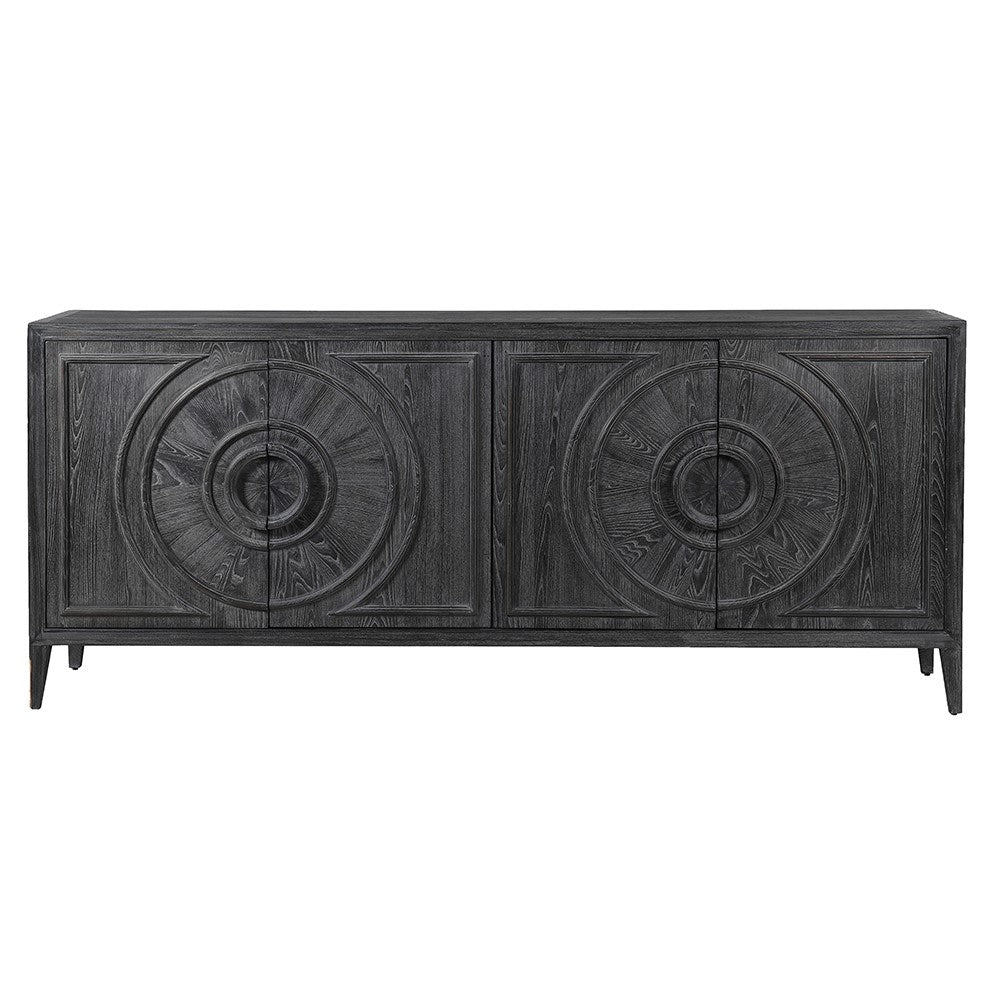 Elm Wood Black Circles Sideboard - LUXONAS