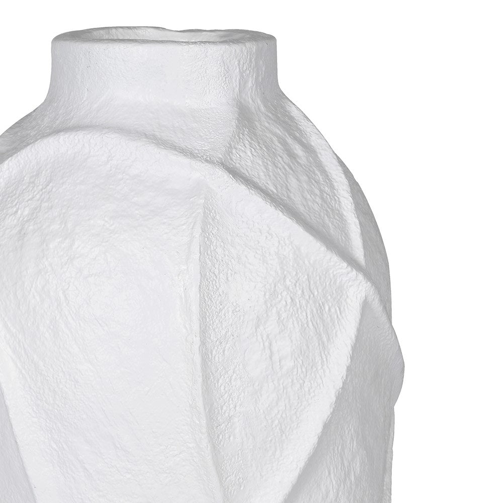 Embossed Lines White Vase - LUXONAS