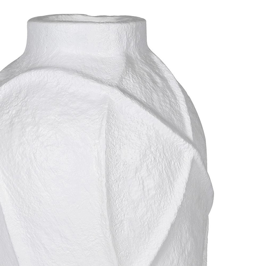 Embossed Lines White Vase