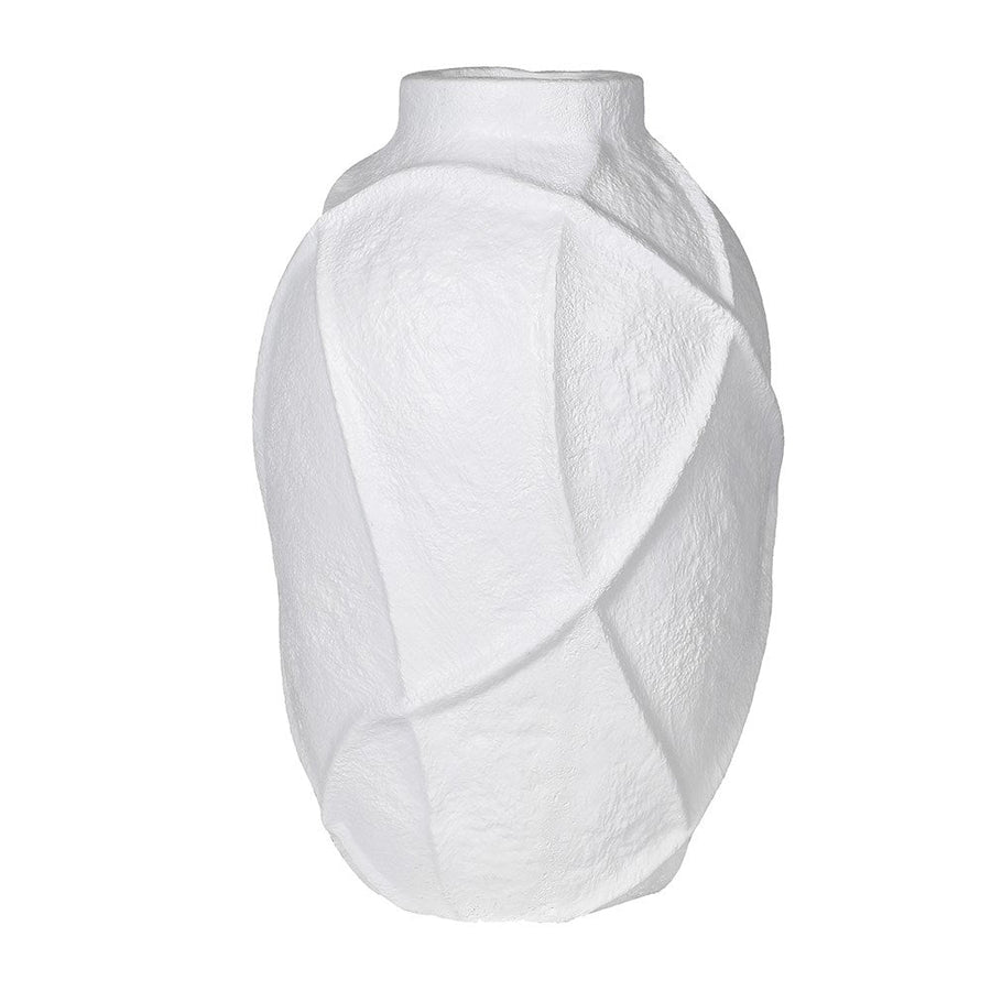 Embossed Lines White Vase