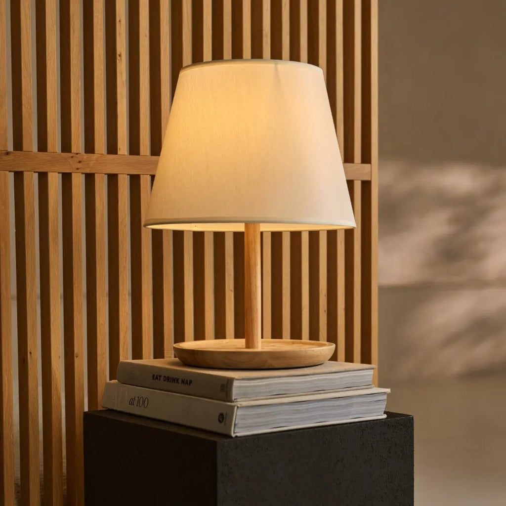 Emily Light Brown Wooden Lamp | Cable & Sustainable Design - LUXONAS HOME