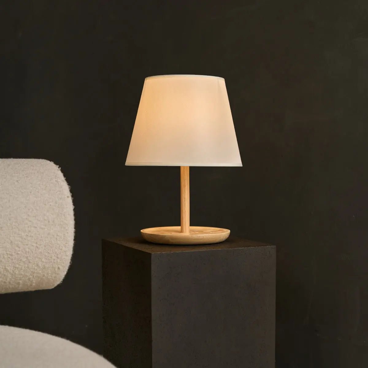 Emily Light Brown Wooden Lamp | Cable & Sustainable Design - LUXONAS HOME