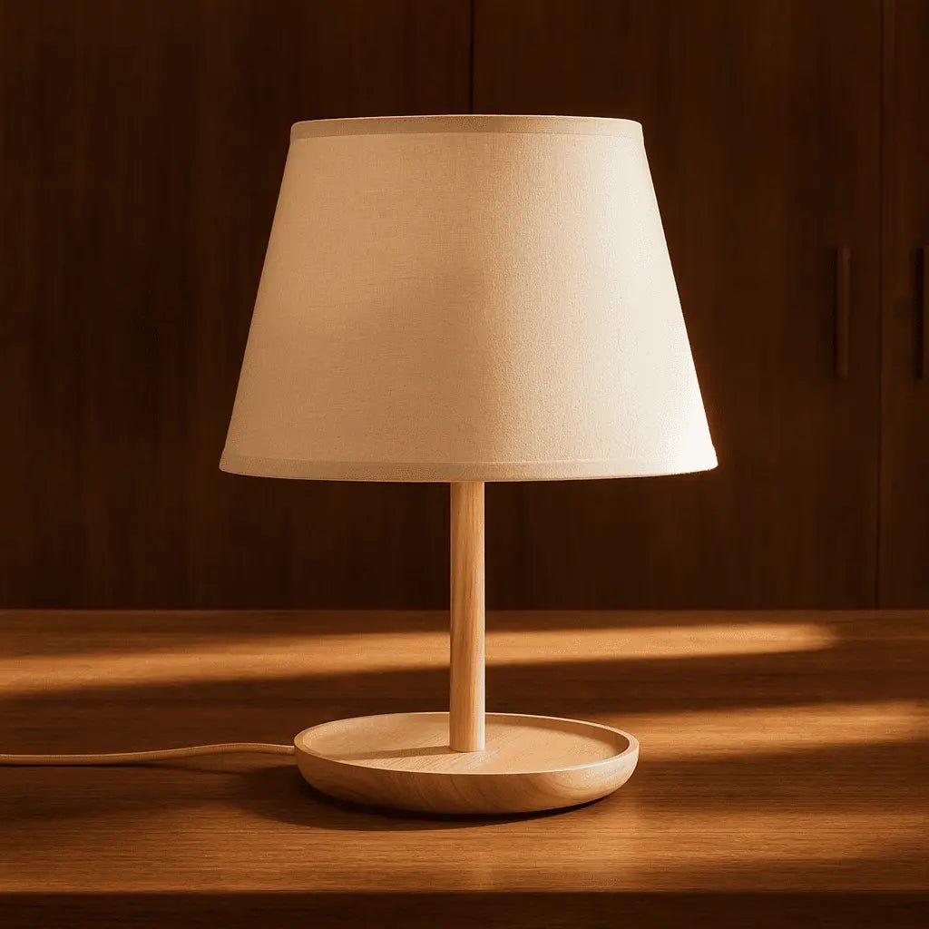 Emily Light Brown Wooden Lamp | Cable & Sustainable Design - LUXONAS HOME